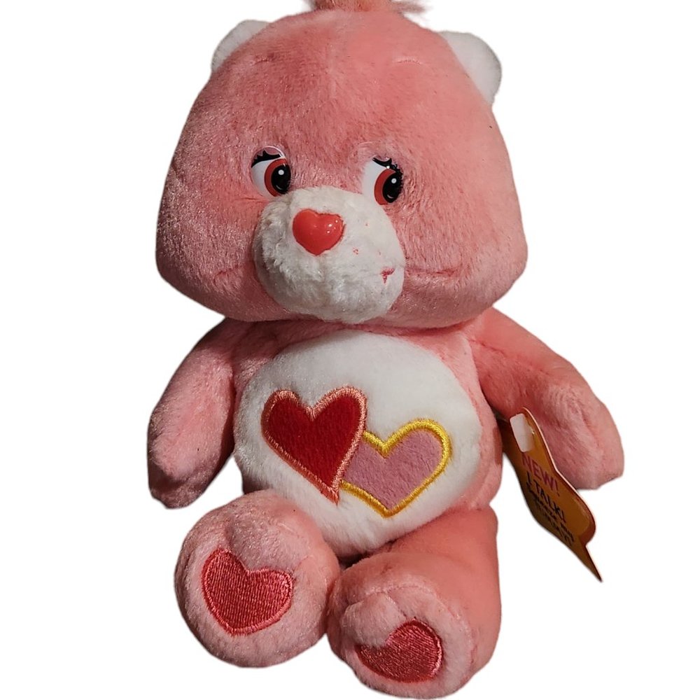 2004 Love-a-lot Care Bear 6" Plush Stuffed Animal by Play Along DOES NOT TALK!